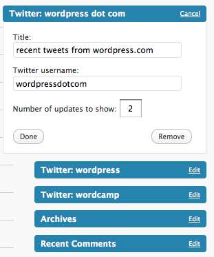 Poner Twitter en Wordpress