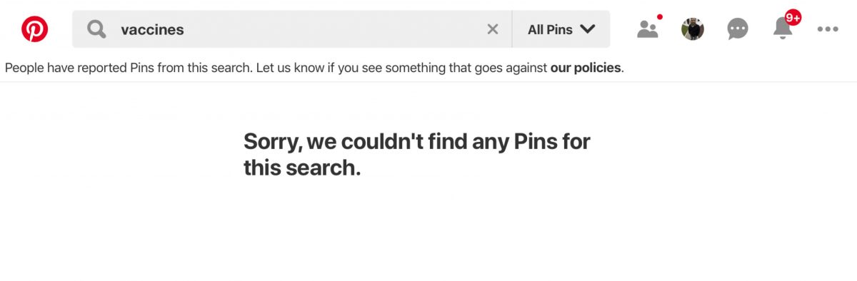 Pinterest bloquea toda búsqueda relacionada a vacunas ¿es esto el futuro de la desinformación?