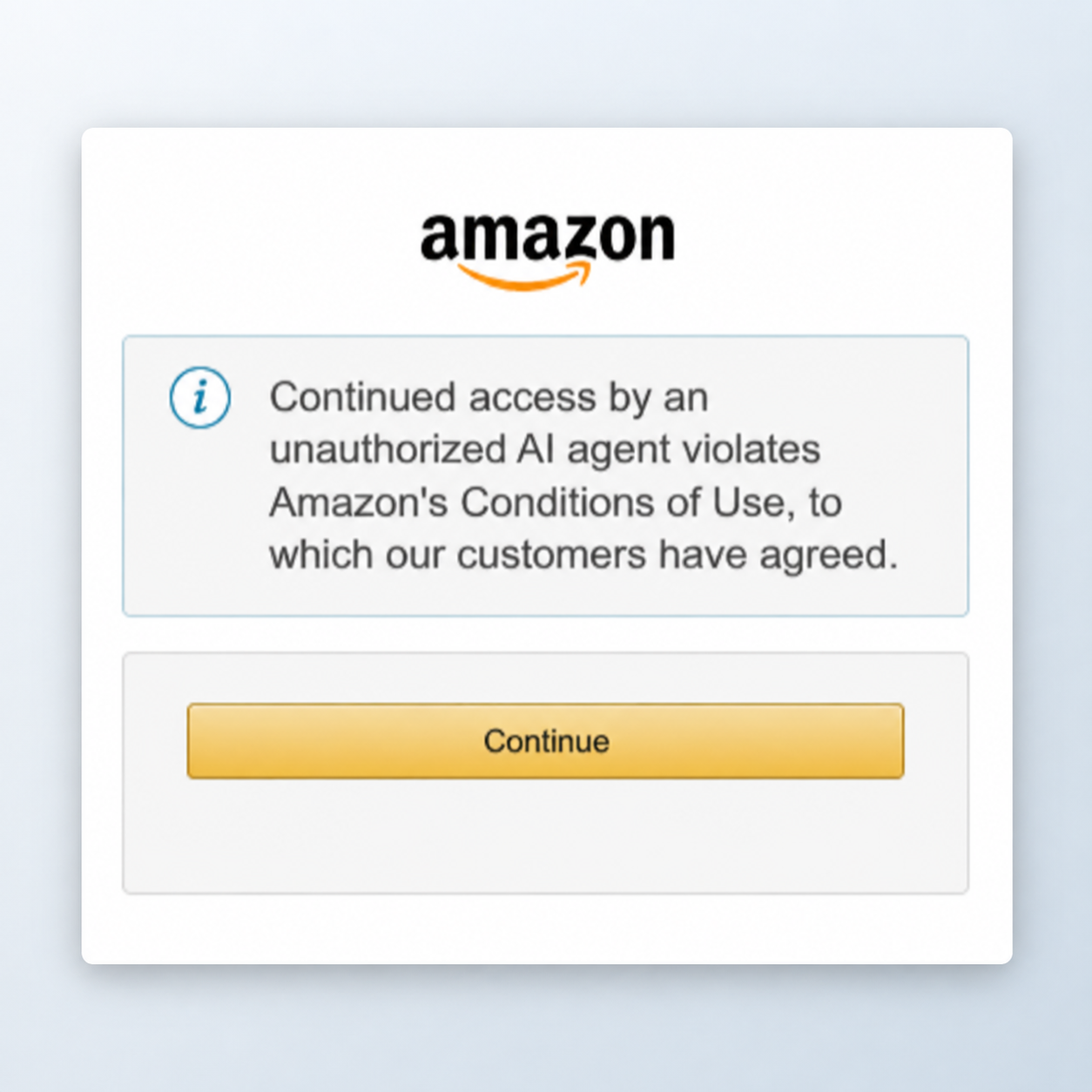 Amazonn bloquea el uso de agentes para compras