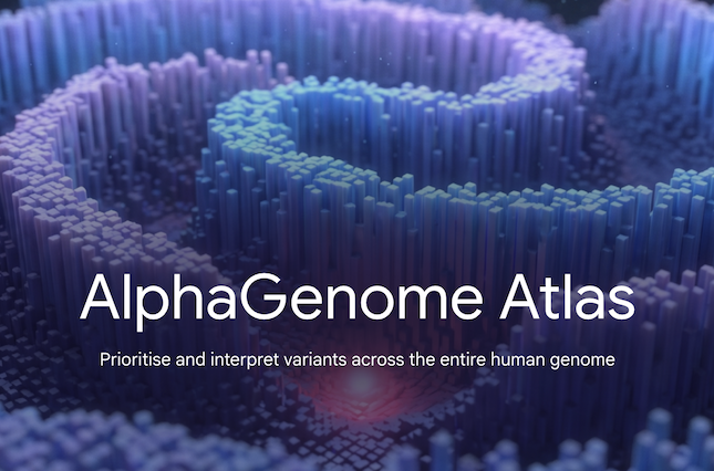 AlphaGenome Atlas: herramienta para priorizar e interpretar variantes en todo el genoma humano.